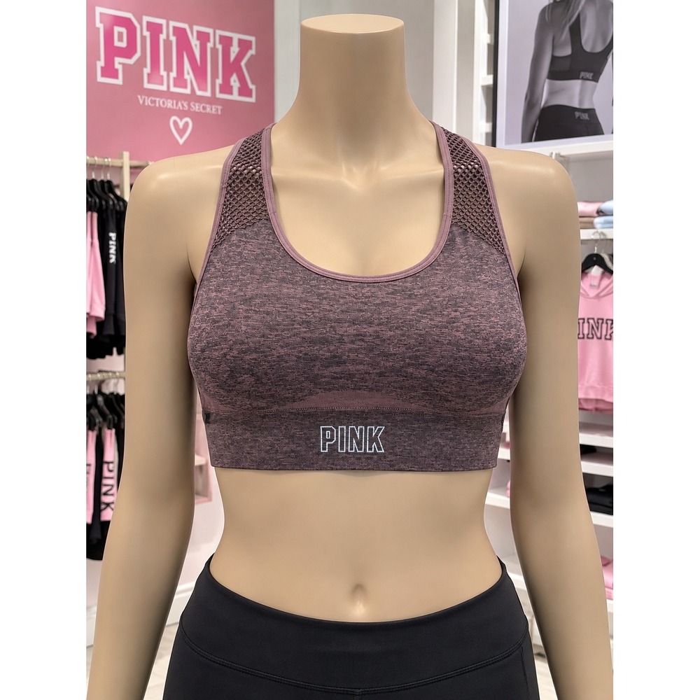 Victoria's Secret PINK Sport Seamless Mesh Racerback Sports Bra L